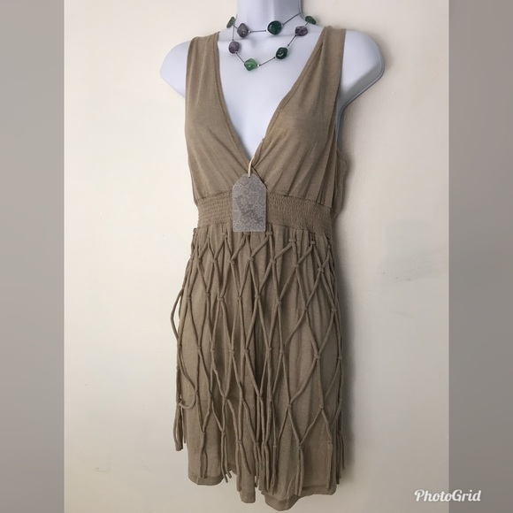 boutique Dresses & Skirts - Unique taupe tank top style dress.